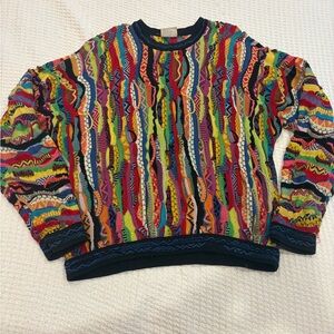 COOGI Multicolor Textured Men's Crewneck Sweater